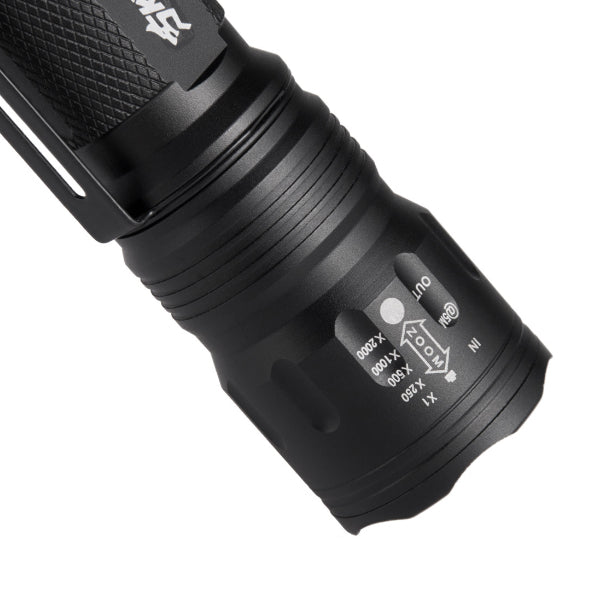 SKYWOLFEYE T160 300 Lumens Zoomable Flashlight 5 Modes 18650 Battery Work Lamp Camping Hunting Torch Light