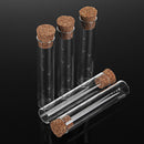 5Pcs 20x100mm Glass Test Tube Flat Bottom Sample Seal Tube with Wooden Stopper Lab Glassware