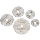Drillpro 6pcs HSS Circular Saw Blade Set with 3.2mm 6mm  Extension Rod Shank for Rotary Tools