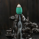 Ceramic Backflow Incense Cone Burner Holder Mountain Fragrance Fragrant Home Censer Decor