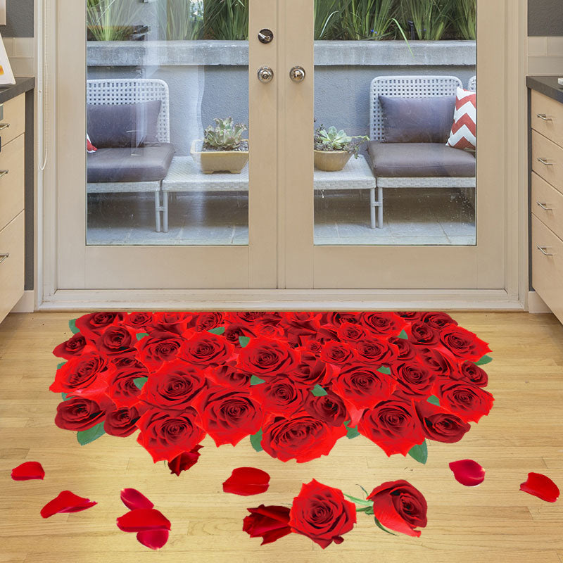 Miico FX82024 3D Rose Decorative Sticker Floor Sticker Bathroom Sticker Wall Sricker Removable Sticker