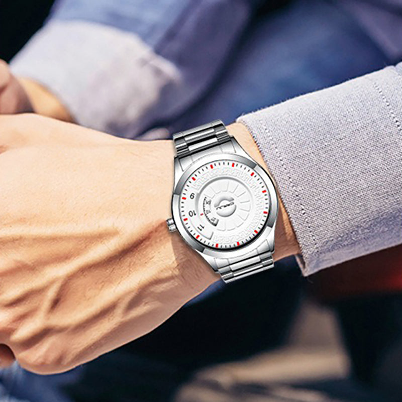 CRRJU 2141 Unique Dial Stainless Steel Casual Style Creative Men Wrist Watch Quartz Watch