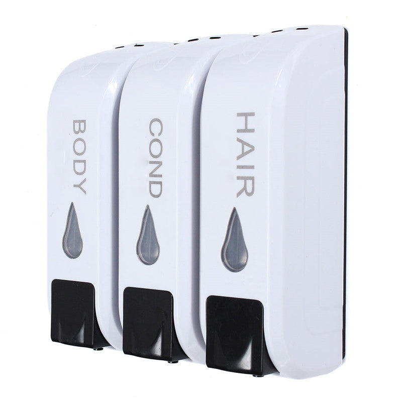 3x 350mL Wall Mounted Bathroom Soap Dispenser Shower Body Lotion Shampoo Liquid Storage Bottle