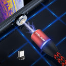 USLION 3A LED 360 Degree Rotate Magnetic TPE Fast Charging 1M Type-C Data Cable for Samsung S10+ Xiaomi Redmi Note8 HUAWEI P30Pro