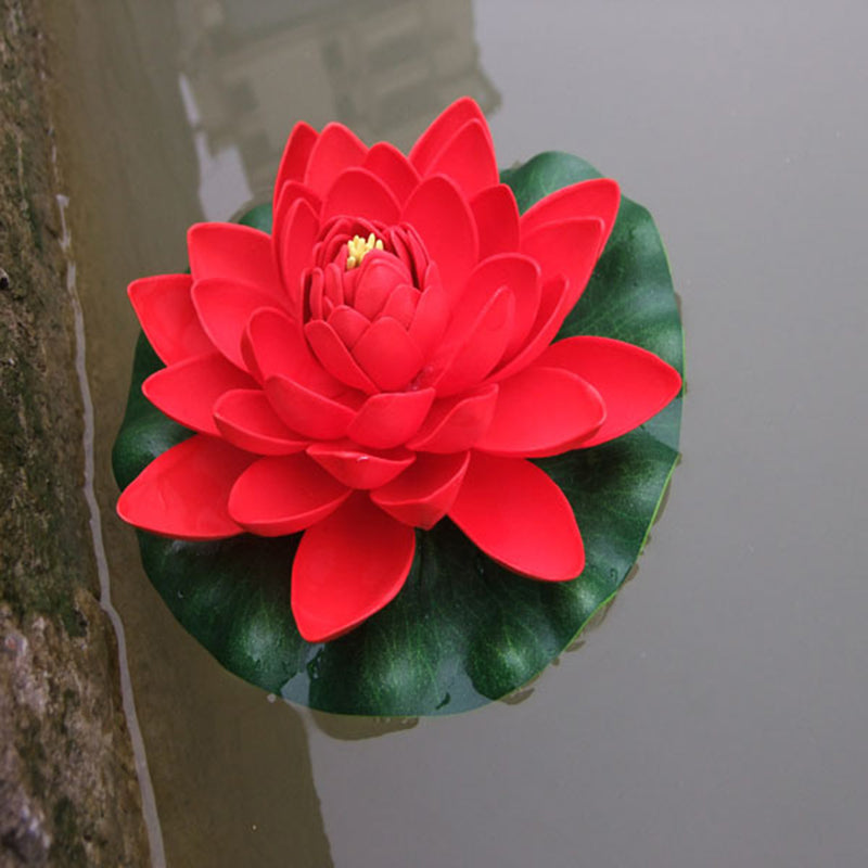 18cm Floating Artificial Lotus for Aquarium Fish Tank Pond Water Lily Lotus Flower Home Decorations