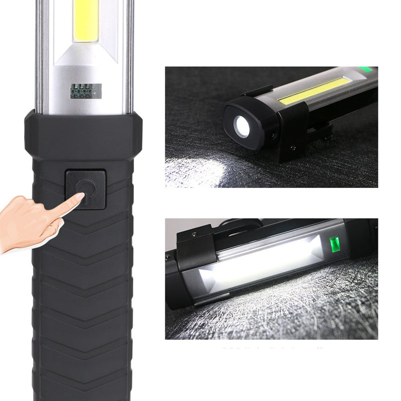 XANES XPE+COB 2 Modes USB Rechargeable LED Work Light Rotatable Camping Flashlight Emergency LED Torch