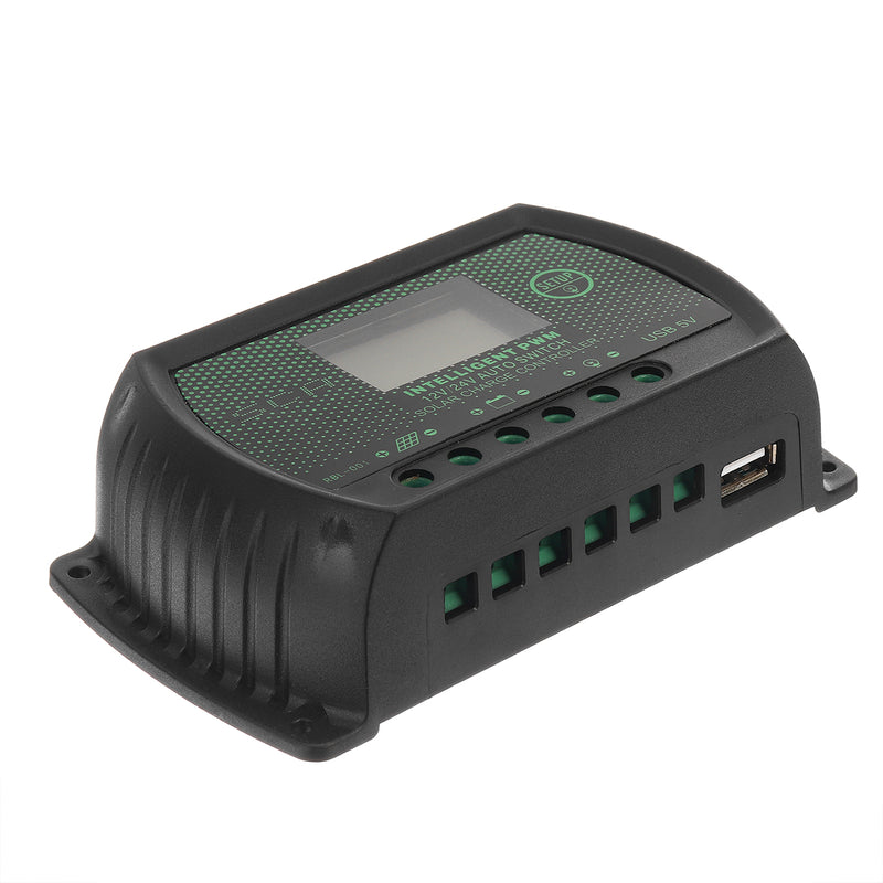 LCD Display Solar Controller 10/20/30A 12V/24V Solar Charge Controller for Solar Panel Battery