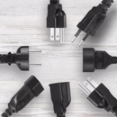 Digoo AC Power Extension Cable Cord 1X 3M EU or 10X 0.3M EU US Black PVC Rubber