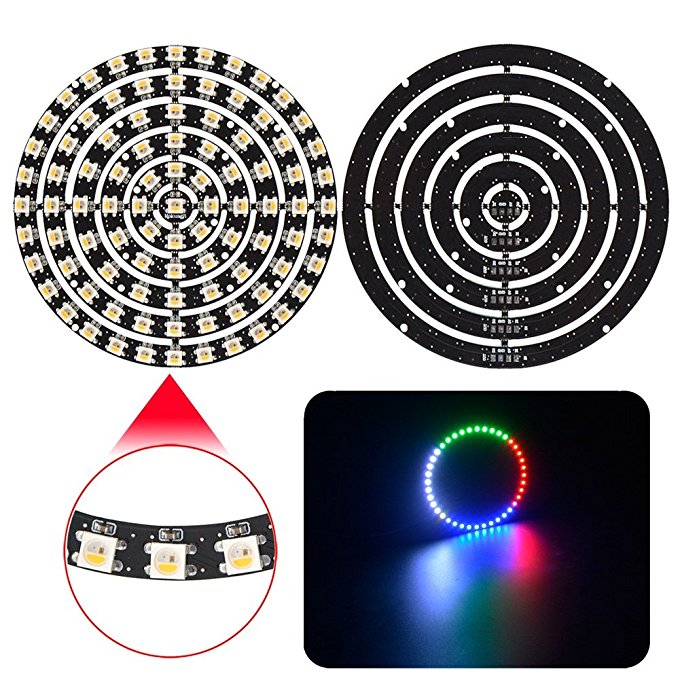 LUSTREON WS2812B 5050 SMD RGB RGBW RGBWW 93LEDs Ring Light Chip Board DC5V