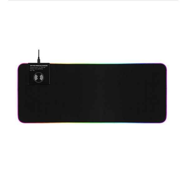 GMS-X10 RGB Light Gaming Mouse Pad 3 in 1 Fast 10W Wireless Charging Keyboard Mat with Wireless Charger