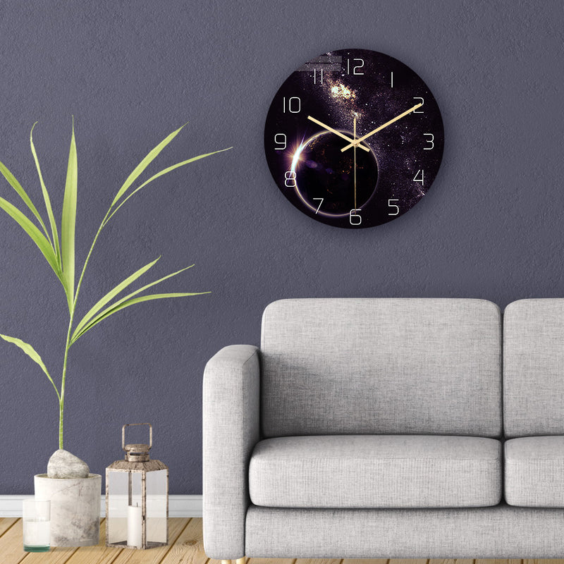 Loskii CC022 Creative Starry Pattern Wall Clock Mute Wall Clock Quartz Wall Clock For Home Office Decorations