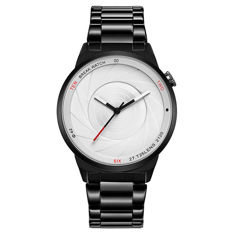 BREAK T25 Photography Themed Wrist Watch Stainless Steel Strap Quartz Watch