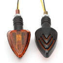 Pair Motorcycle Turn Signal Lights Blinker Street Bike Amber E-Mark Bulb Amber Universal