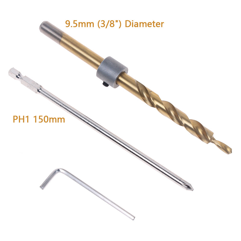 Aluminum Alloy Pocket Hole Jig Metal Drill Guide with Woodworking Clamp and 9.5mm Drill Bit Kit Pocket Screws