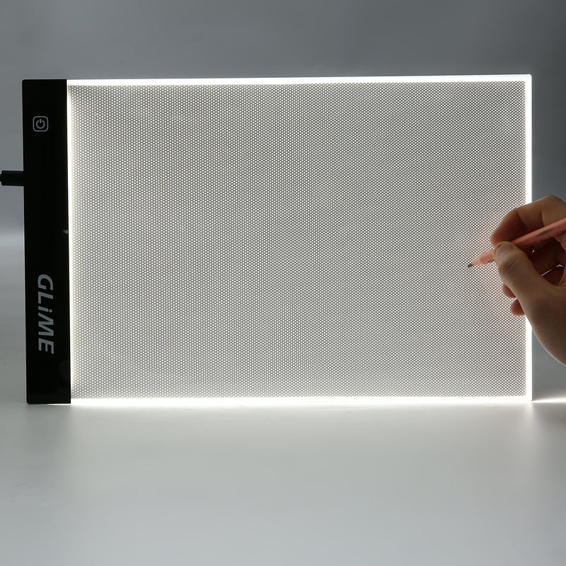 GLIME LED A4 Light Box Tracing Tattoo Board Ultra-Thin Display Light Pad Brightness Adjustable Drawing Board Stencil for Artist Diamond Art Sketch Power by USB