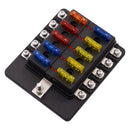 iMars 10 Way Fuse Box 12V 32V Circuit Standard Blade Block Holder Kit Car Caravan