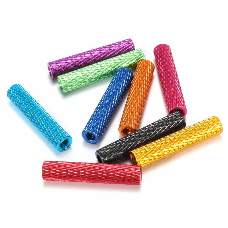 Suleve M3AS4 10Pcs M3 20mm Knurled Standoff Aluminum Alloy Anodized Spacer
