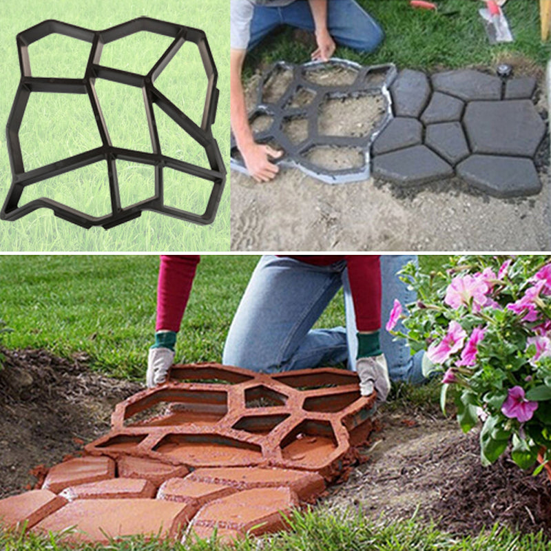 Garden DIY Plastic Path Maker Mold Manually Paving Courtyard Stone Road Cement Brick Mold