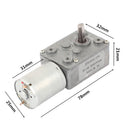 JSX1650-370 DC 12V 5RPM Worm Gear Motor 6mm Shaft High Torque Turbine Worm Gear Reduction Motor
