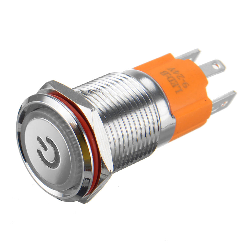 3000W 3 Pin Metal Latching Illuminated LED Switch Push Button Switch Waterproof Self-locking