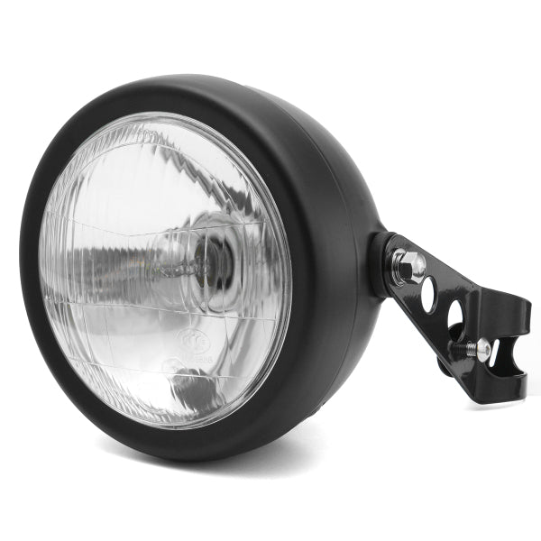 6.5 inch 12V Motorcycle Headlight Hi/lo Beam Matte Black Mount Bracket Cafe Racer For Honda