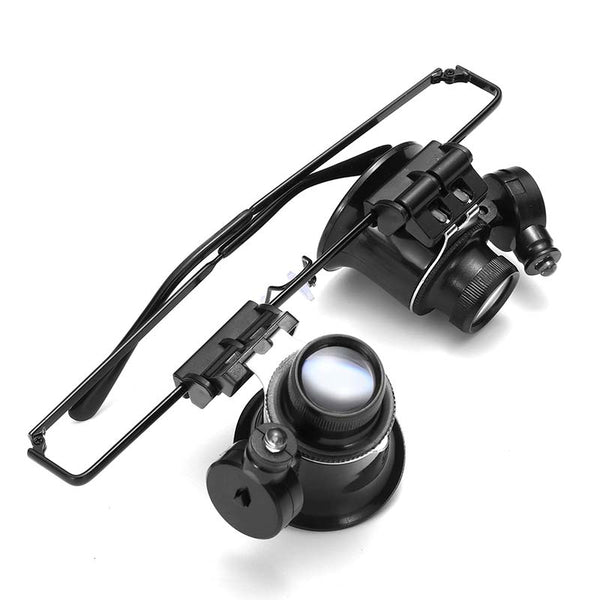 20X Magnifier Magnifying Eye Glass Loupe Lens Jeweler Watch Repair Tool LED Light