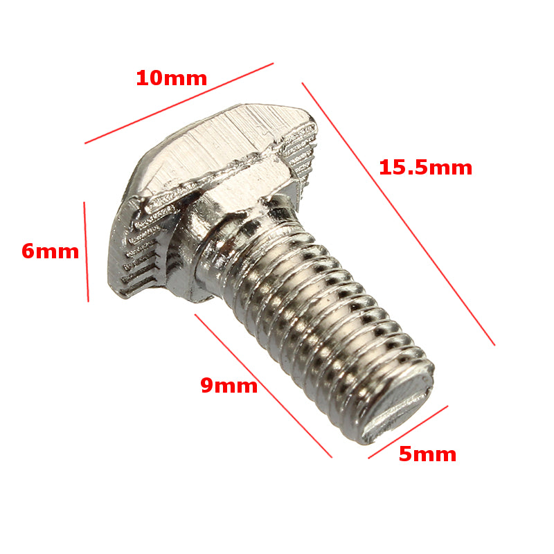 Suleve M5T20 10Pcs M5 20 T-Bolt Carbon Steel European Standard Screws