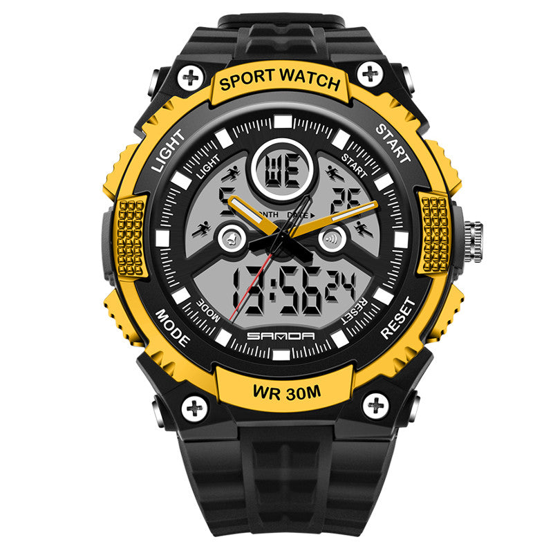 SANDA 709 Dual Display 30M Waterproof Outdoor Sport Military Fashion LED Digital Watch