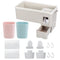 Toothbrush Holder Toothpaste Squeezer Stand Organizer Plastic Bathroom Storage Rack Set