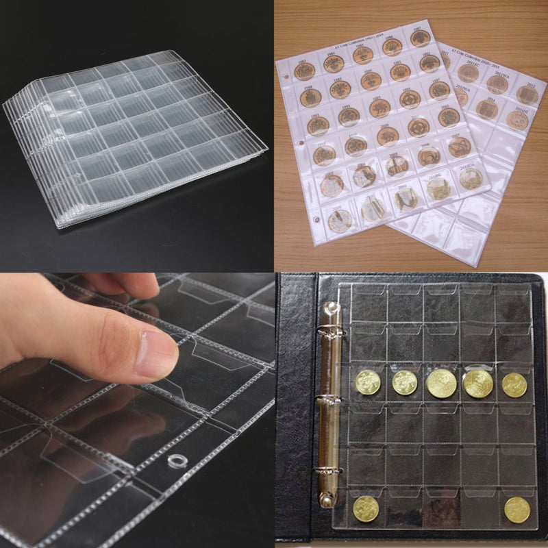 10Pcs Plastic Coin Holders Collection Storage Money Album Cases 30 Sections