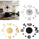 DIY Fashionable Large Wall Clock Home Office Room Decor 3D Mirror Surface Sticker