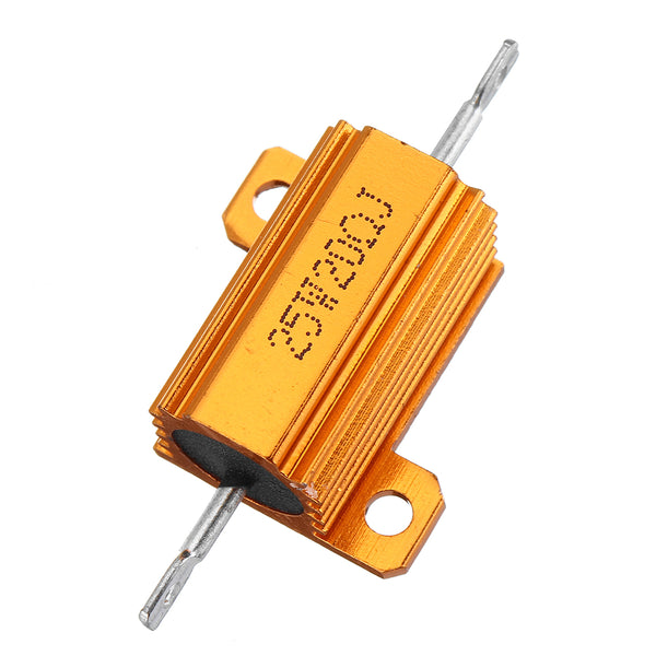 20pcs RX24 25W 20R 20RJ Metal Aluminum Case High Power Resistor Golden Metal Shell Case Heatsink Resistance Resistor