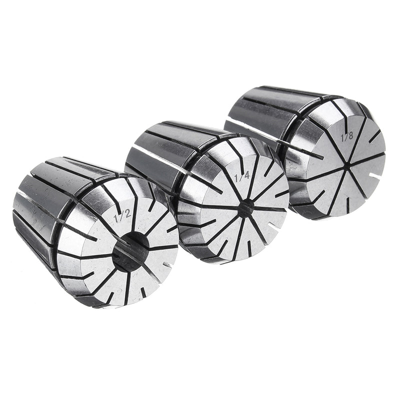 3pcs 1/8 1/4 1/2 Inch ER40 Spring Collet Chuck Set for CNC Engraving Milling Machine Lathe Tool