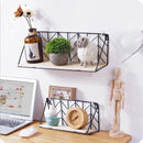Iron Metal & Wood Wall Floating Shelves Shelf Bracket Industrial Modern Storage Hallway Home Decor