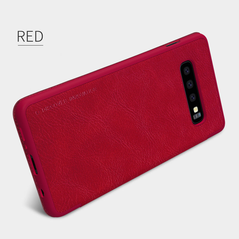 NILLKIN Ultra-Thin Smart Sleep Card Slots Shockproof Flip PU Leather Protective Case For Samsung Galaxy S10 Plus