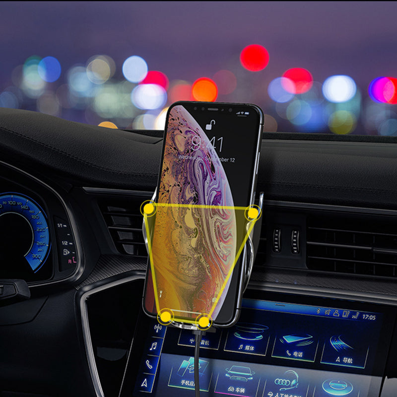 Bakeey Tempered Glass 10W Qi Wireless Charger Smart Sensor Air Vent Car Phone Holder For 4.0-6.5 Inch Smart Phone