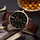 KINGNUOUS 022 Casual Style Leather Strap Men Wrist Watch Leather Band Quartz Watches