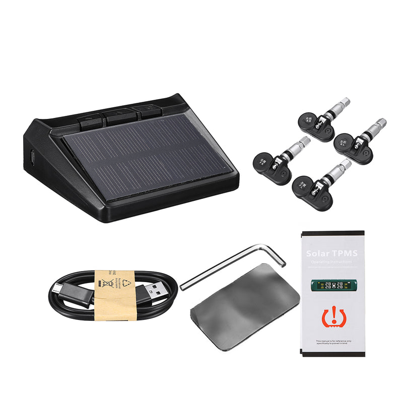 Car Solar TMPS Tyre Pressure Monitoring System Wireless Colour Screen Automatic Switch Tire Tyre Pressure Monitor Detector