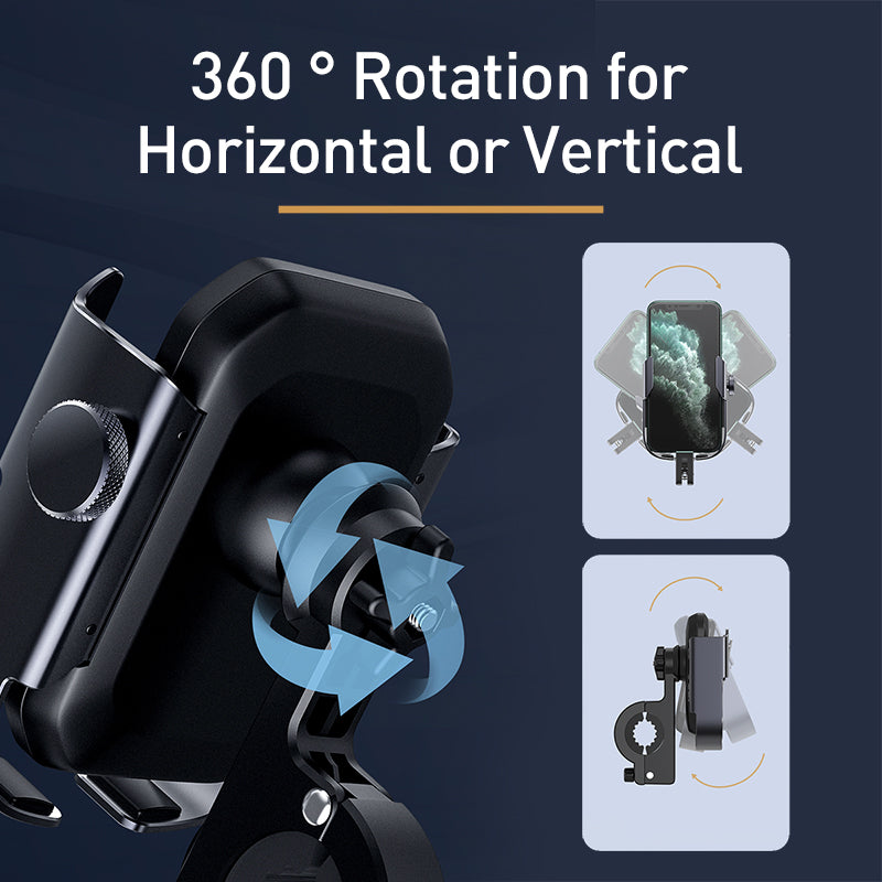 Baseus Universal Bike Motorbike Electric Vehicles Handlebar Phone Holder 360 Rotation for 4.7-6.5 Inch Smart Phone