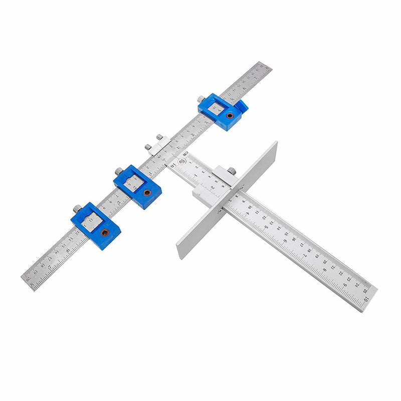 Aluminum Woodworking Tool Drawer CM/Inch Position Cabinet Hardware Jig Guide With 3pcs Drill
