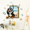 Miico Creative 3D Cartoon Summer Diving Dog Frame PVC Removable Home Room Decor Sticker