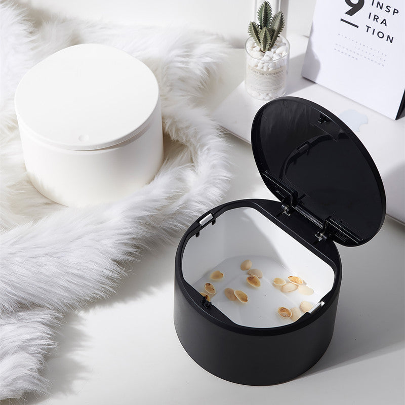 Push-button Desktop Trash Can Home Office Creative Plastic Trash Can Bag
