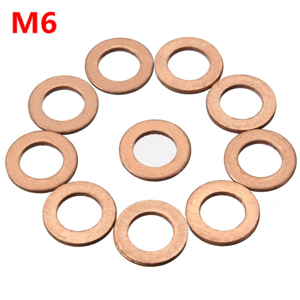10pcs M6/M8/M12/M14 Copper Washer Motorcycle ATV Brake Fuel Banjo Seal