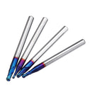 Drillpro R0.5-R2 HRC60 2 Flutes Ball Nose End Mill 50mm Blue NaCo Coating CNC Milling Cutter