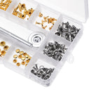 135Pcs DIY Leather Craft Snap Fasteners Snaps Buttons Fixing Hat Rivet Tools Kit