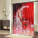 180x180cm Christmas Santa Claus Waterproof Shower Curtain Bathroom Decor with 12 Hooks