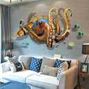 Miico Creative 3D Sea Animals Octopus Frame PVC Removable Home Room Decorative Decor Sticker