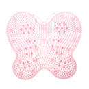 Butterfly Shape Silicone Bathroom Floor Mat Massage Exfoliation Shower Pad with Suction Cups