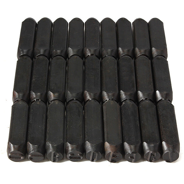 27pcs Letters Steel Punch Stamp Die Set Metal Tool 3/4/5/6/8/10/12.5mm