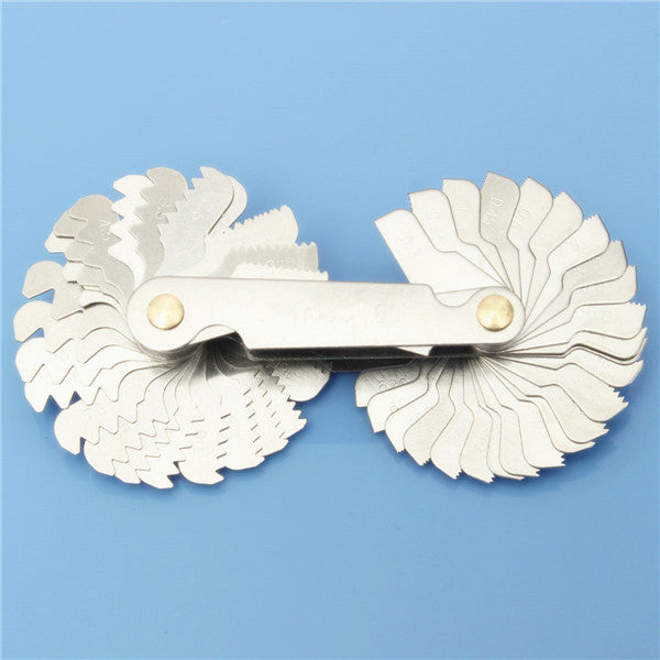 DANIU 4Pcs Screw Thread Pitch Cutting Gauge Tool Set Centre Gage 55&60 Inch&Metric